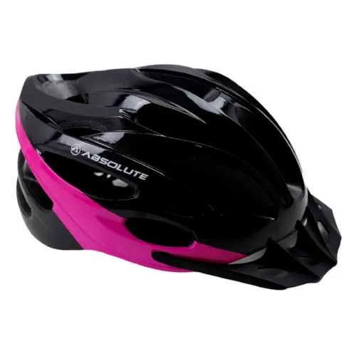 Capacete Bike Absolute Mia Feminino Preto e Rosa M Speed Mtb com LED Sinalizador 7747