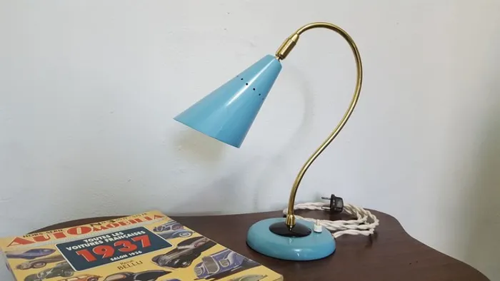 Antiga Luminária De Mesa Anos 50/60 Restaurada