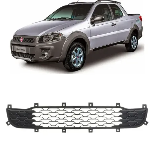 Grade Parachoque Fiat Strada Working 2014 à 2020 - Cd Ce Cs - Central Cinza - Loma