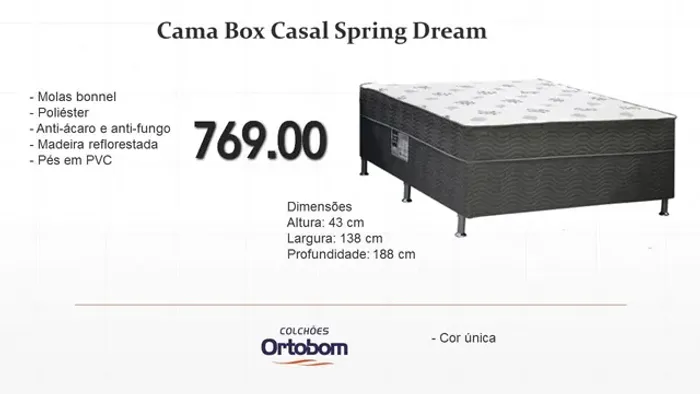 Cama box Casal Spring Dream- ENTREGA HOJEEE!! 