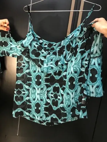 Blusa estampada azul