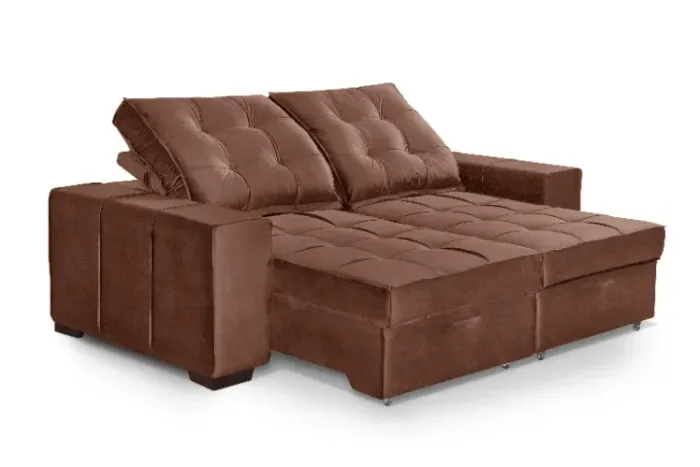 Sofa retratil e reclinavel 2,10 pillow top com molas ensacadas (novo e direto da fabrica)