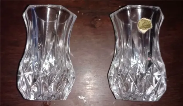 Vasos(2) Violette Posy francês fabricado pela Cristal D'arques . 