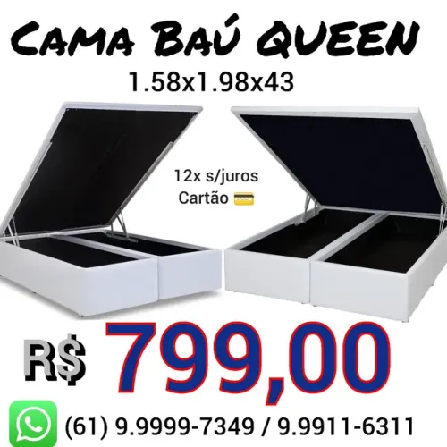 Cama com baú Cama baú box bau colchões e cabeceira 