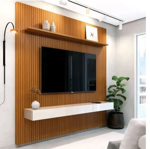 Painel para 60 polegadas ripado rustico off-white 1.80 
