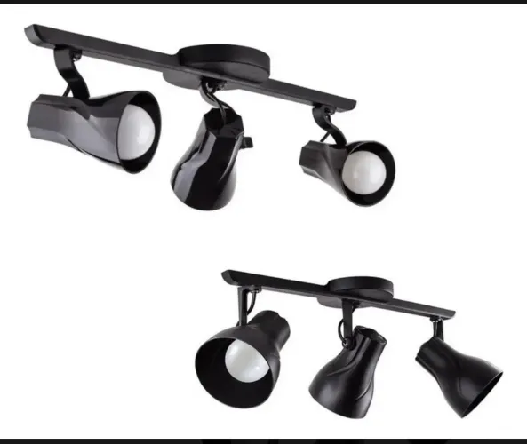 Spot Trilho Triplo Octa 3 Direcionável E27 Ideal Para Praia Cor PRETO