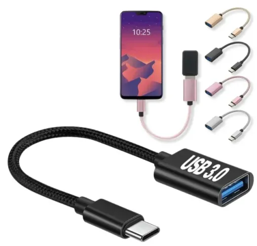 Cabo Adaptador Otg Usb 3.0 Fêmea P/ Usb Tipo C Macho Dados