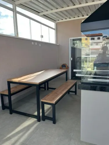 Mesas 2 metros C/ 2 Bancos  Estilo Industrial  Para Sua Área Gourmet!         