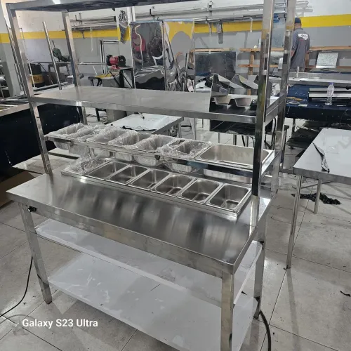 Mesas inox  condimentadora direto da fábrica- material reforçado, soldado 