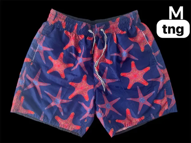 Shorts de Praia Masculino Estampado Estrela do Mar - Tamanho M