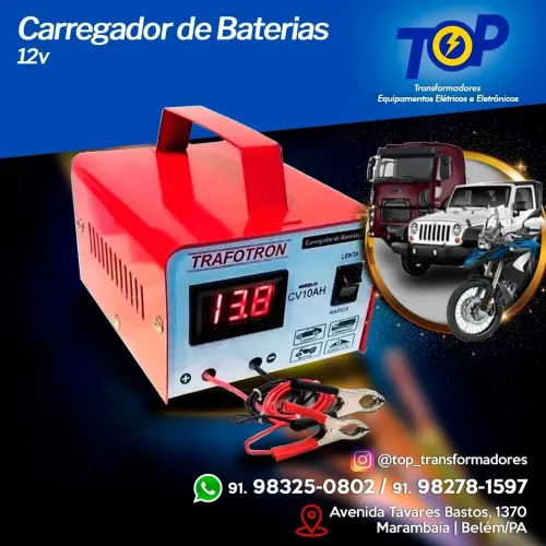 Carregador de bateria automotivo 12v carga rápida 