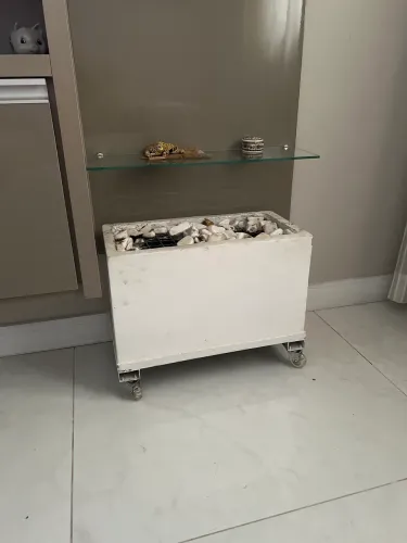 Lareira ecológica com rodinhas