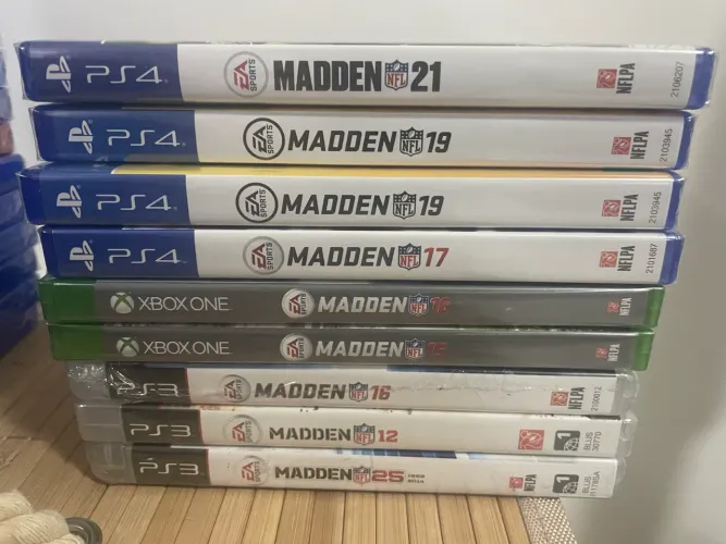 Kit lote 9 jogos Madden Lacrados PS3, PS4 e Xbox coleção raros