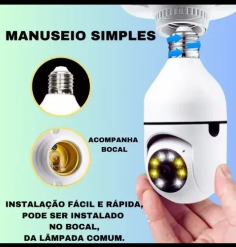 Câmera de Segurança Lâmpada - Fácil Instalação