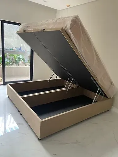 Base Baú Queen Bipartida Blindado - Entrega e montagem Grátis p/ Fortaleza