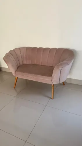 Sofá Concha 2 Lugares Rosê