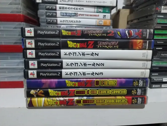 Lote jogos PS2 Dragon ball Budokai 1,2,3 +Tenkaichi 1,2 + filmes ,mais 1 figure a escolha