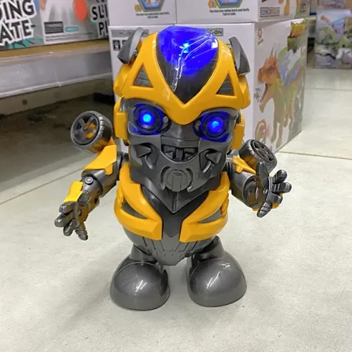 Boneco Dance Robot Super Hero Bumblebee -com Música e Movimento - Toyking
