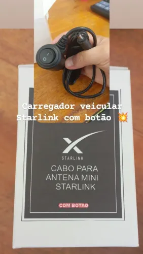 Carregador Veicular Starlink com Botão 1 ano de GARANTIA