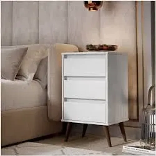 Mesa de Cabeceira Retro Wood Branco EJ Moveis - Entrega Rápida!