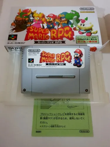 SUPER MARIO RPG LEGEND OF SEVEN STARS EM PORTUGUÊS ORIGINAL + CAIXA E BERÇO SUPER NINTENDO