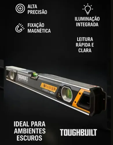 Nível De Bolha Linear Magnético TOUGHBUILT Iluminação Tb-h2-l-24lh-m