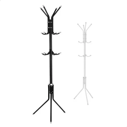 mancebo cabideiro organizador 12 ganchos para roupas bolsa  preto mb-10p 24kg