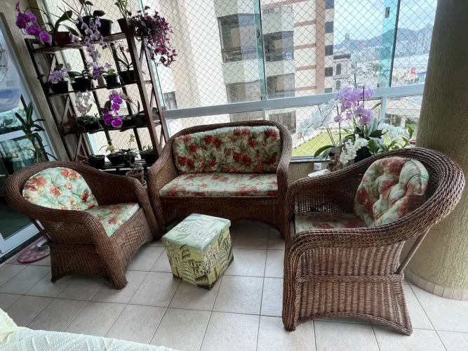 Jogo de Sofa de Ratan para varanda 