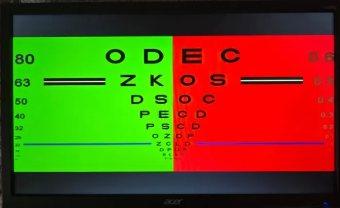 Tela de Optotipos Xenonio múltiplas funções (ETDRS, Ishihara, Amsler, Verde-Vermelho...)