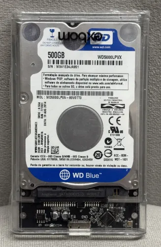 HD Externo WD Blue - 2.5 Pol - USB 3.0 - 500Gb - 5400rpm