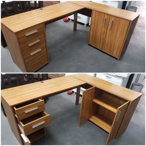 Mesa de escritório L com gavetas / NOVO