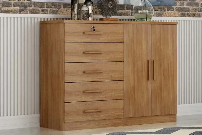 Cômoda 5Gvs 1Pt Space Novo Horizonte Cumaru - Entrega Rápida!