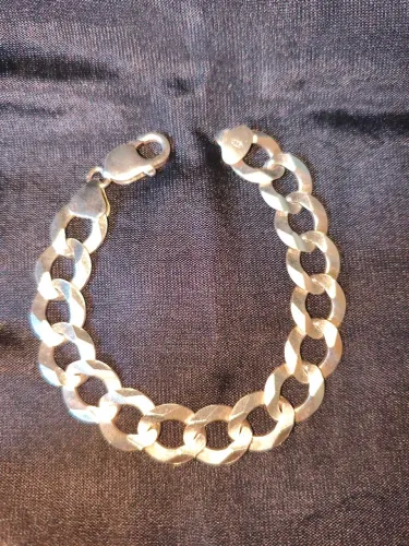 Pulseira de prata grossa pesada