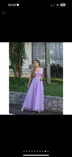 Vestido de festa longo lilás tamanho G3 (52/54)