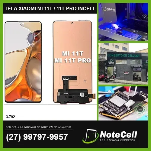 Tela Display Para Xiaomi Mi 11T / Mi 11T Pro Incell Funciona Biometria Lateral 3.792