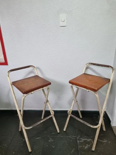 Par de Bancos Altos Vintage
