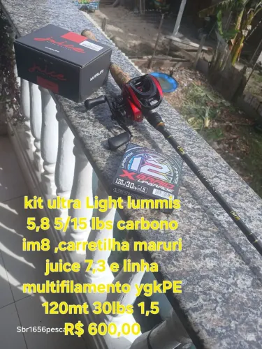 Kit de pesca carretilha 