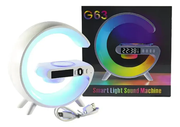 Luminária LED RGB com Carregador por Indução e Caixa de Som | Premium Alta Qualidade