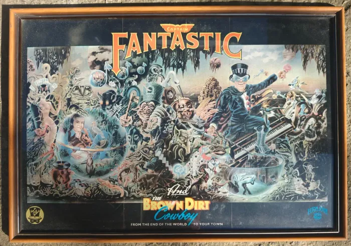 pôster original de 1975 do álbum Captain Fantastic and the Brown Dirt Cowboy