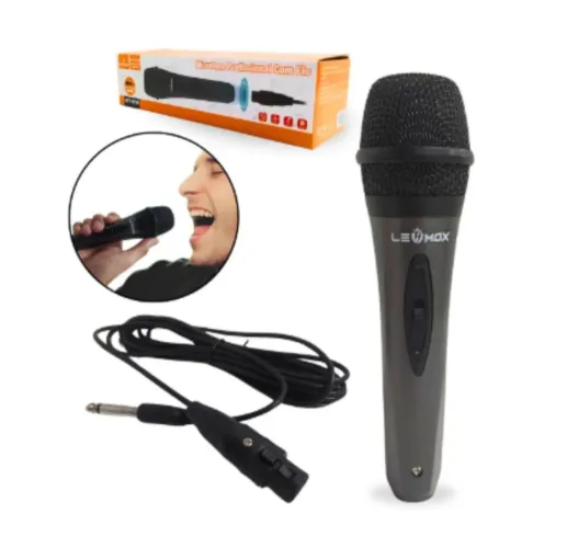 Microfone com Fio Lehmox LEY-2169 - Som Claro e Nítido