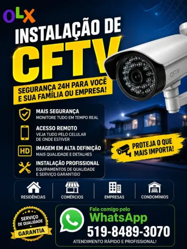 Técnico CFTV, vendas e instalações 