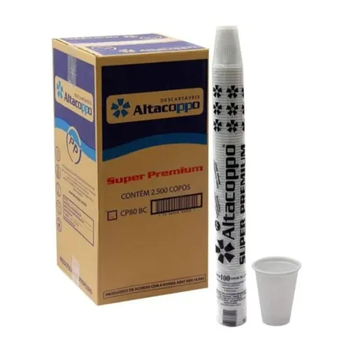Copo plástico 80 ml PP alta coppo 2500 copos