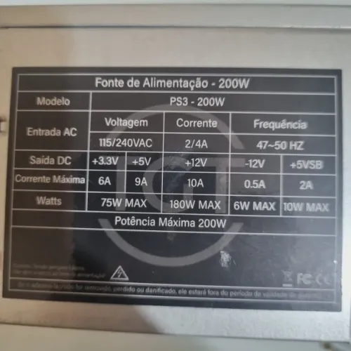 Fonte 200W computador  