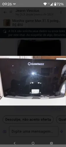 Monitor game Max 32  para conserto ou peças 