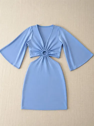 Vestido tubinho  com cintura vazada