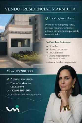 Apartamento à venda no MARSELHA, TABULEIRO DO MARTINS, Maceió, AL