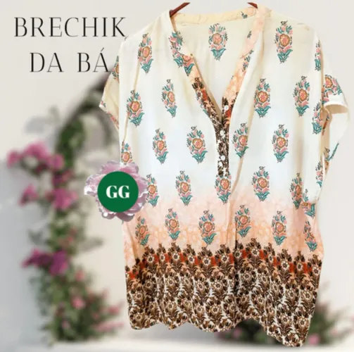 Bata índiana estampada em viscose 