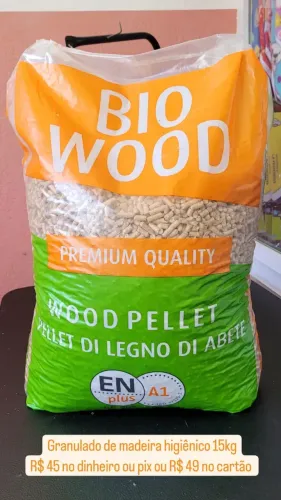 areia higienica de 15kg granulado de madeira