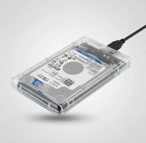 HD externo 500Gb case transparente
