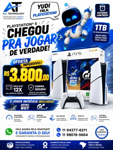 PlayStation 5 - - Tera de memória na promoção
